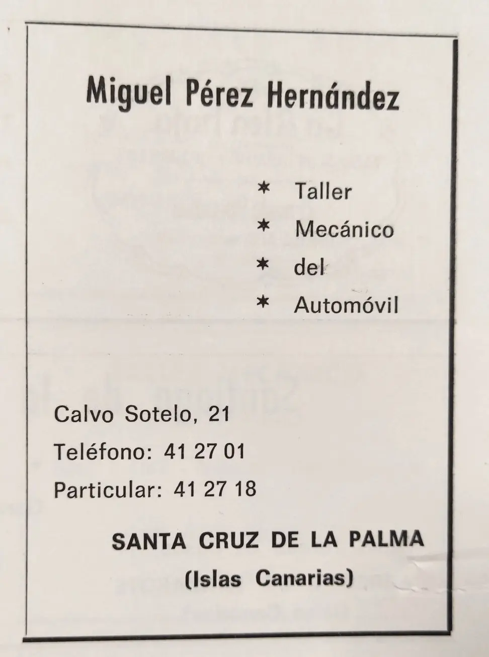 Publicidad La Palma, 1971